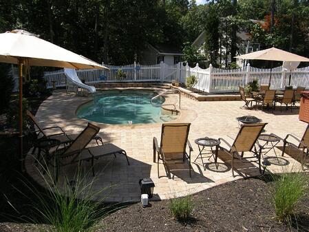 Pavers around pool 