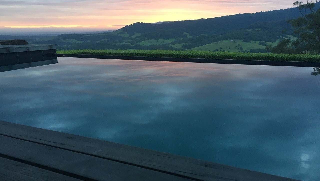 Infinity pool overlooking valley