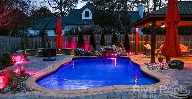 freeform Oasis fiberglass pool