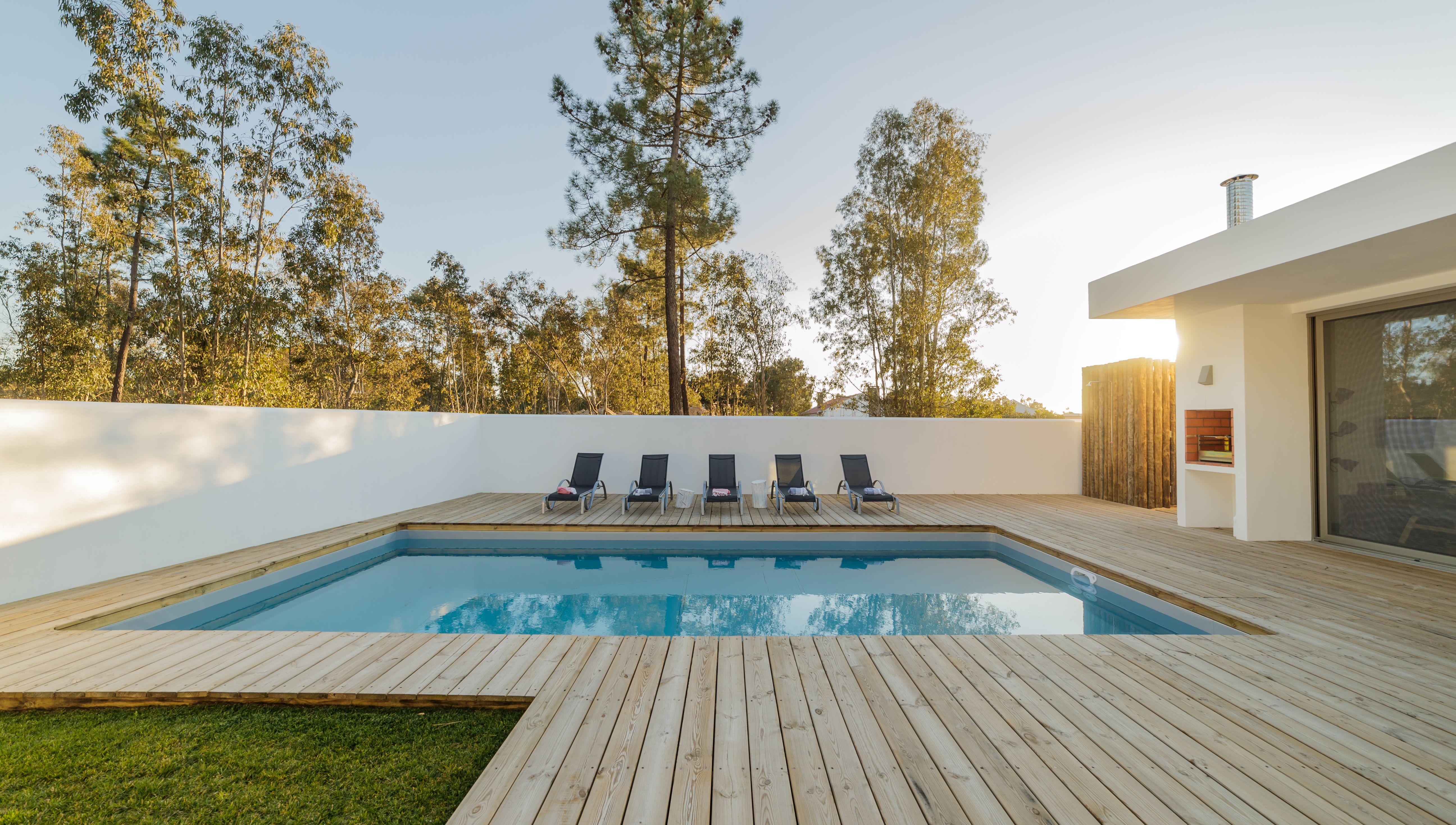 Wooden decks for pool