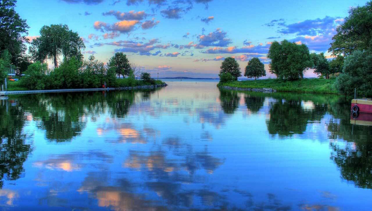 Wisconsin lake at sunset