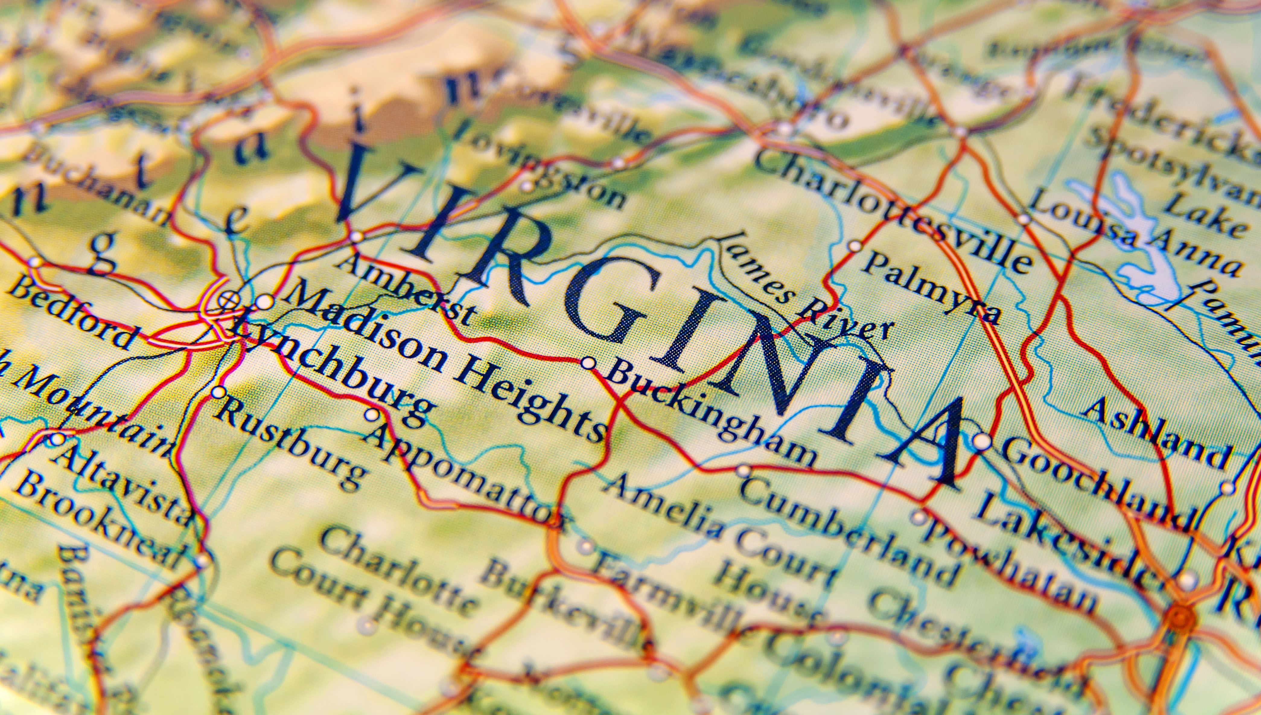 Virginia map - Building a swimming pool in Virginia