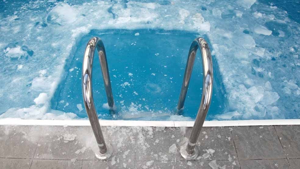 frozen inground pool