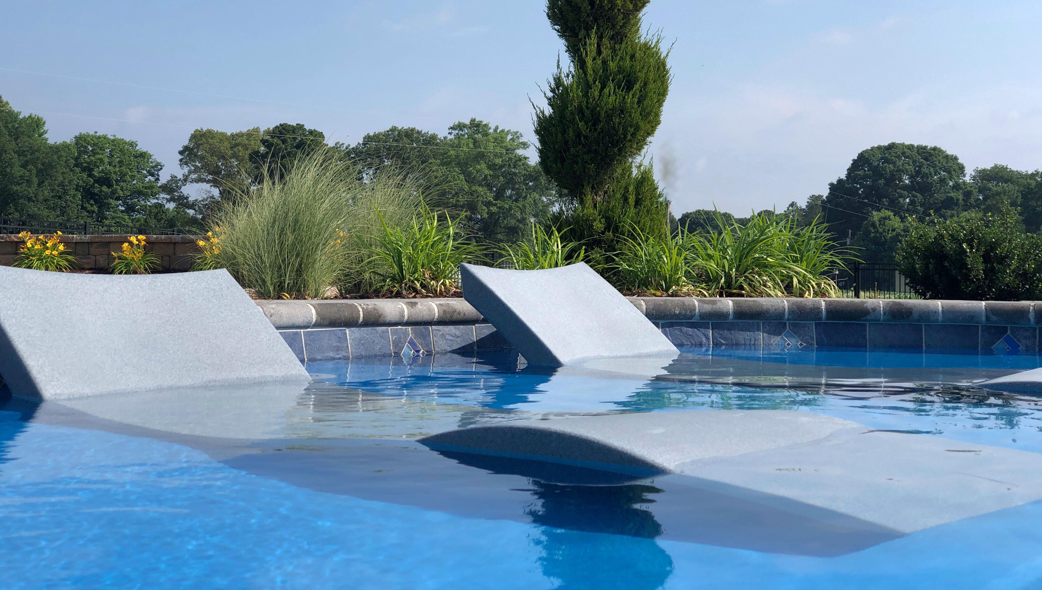 in-pool furniture tanning ledge chairs